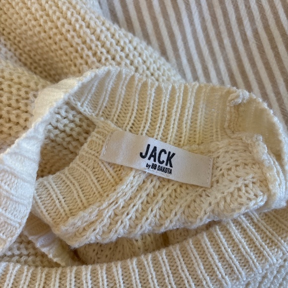 Jack by BB Dakota Open-back crew knit sweater off-white - Picture 3 of 3
